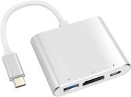 battony usb c to hdmi adapter - multiport av converter with 4k hdmi output, usb c port, and usb 3.0 fast charging port - compatible with macbook pro, macbook air 2019/2018, ipad pro 2019 logo