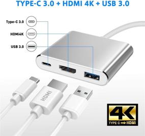 img 2 attached to Адаптер Battony USB C к HDMI - мультипортовый AV конвертер с выходом HDMI 4K, портом USB C и портом быстрой зарядки USB 3.0 - совместим с MacBook Pro, MacBook Air 2019/2018, iPad Pro 2019.