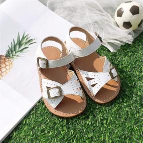 img 3 attached to 👰 Summer Wedding Sandals: Girls' Open Toe Shoes for Toddler, Little Kid, and Big Kid