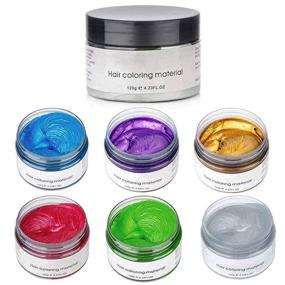 img 3 attached to 🎨 6-in-1 Unisex Natural Hair Color Wax Dye in 6 Vibrant Shades - Temporary Instant Washable Hair Color Mud for Moisturizing, Modelling, Fashionable Hairstyles - Natural Matte Pomade Cream for Men, Women, Kids - Ideal for Party, Cosplay