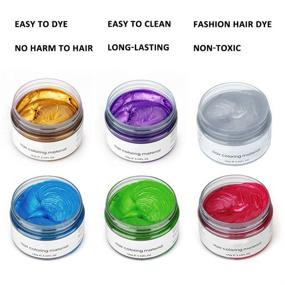 img 2 attached to 🎨 6-in-1 Unisex Natural Hair Color Wax Dye in 6 Vibrant Shades - Temporary Instant Washable Hair Color Mud for Moisturizing, Modelling, Fashionable Hairstyles - Natural Matte Pomade Cream for Men, Women, Kids - Ideal for Party, Cosplay