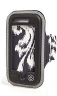 📱 black ikat chic buds iphone 5 armband with convenient open screen access logo