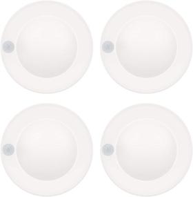 img 4 attached to 🔦 JULLISON 4 Pack LED Motion Sensor Closet Lights, 4 Inch Surface Mount Ceiling Disk Lights - 120VAC, 10W, 600Lm, CRI80+, 5000K Daylight White, ETL Certified, Wet Location (Round and White)