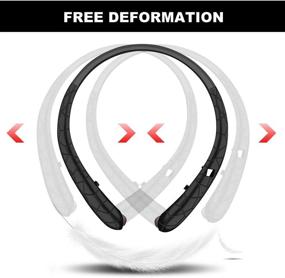 img 1 attached to Enhanced Bluetooth 5.0 Neckband Headphones: Wireless Retractable Earbuds for Sport, Sweatproof & Noise Cancelling with Mic (Black)