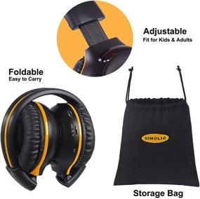 img 2 attached to 🚙 SIMOLIO 2 Pack of Wireless Car Headphones for Kids - 2 Channel IR Wireless Headphones, Folding Infrared DVD Headphones with Storage Bag for Universal Rear Entertainment System