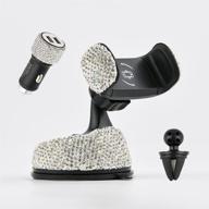 📱 vallycomfy bling phone holder for car: air vent base, car charger, & crystal mount logo