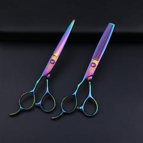 img 1 attached to 🔪 Premium 6.0 inch Purple Dragon Left Hand Barber Hair Cutting Scissor and Thinning Shears - Ideal for Professional Left-handed Hairstylists