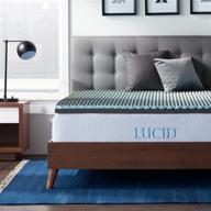 🛏️ lucid 2.5 inch duo-foam charcoal fusion: dual density bamboo charcoal, gel memory foam, hypoallergenic comfort for cal king - ultimate temperature regulation logo