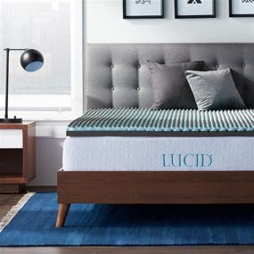 img 4 attached to 🛏️ LUCID 2.5 Inch Duo-Foam Charcoal Fusion: Dual Density Bamboo Charcoal, Gel Memory Foam, Hypoallergenic Comfort for Cal King - Ultimate Temperature Regulation