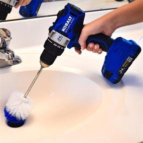 img 1 attached to 🛠️ Versatile RotoScrub Long Reach Drill Brush: Ideal for Car Tires, Toilets, Corners, Edges, Hard-to-Reach Areas - Heavy Duty Bristles