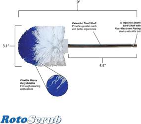 img 3 attached to 🛠️ Versatile RotoScrub Long Reach Drill Brush: Ideal for Car Tires, Toilets, Corners, Edges, Hard-to-Reach Areas - Heavy Duty Bristles