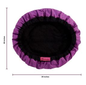 img 2 attached to 💆 Ultimate Haircare Therapy: Deep Conditioning Heat Cap with Disposable Shower Caps - Curly Girl Method - Soft Cotton, Stretchy Nylon - Microwave Safe (Purple/Black Striped, Medium)