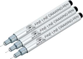 img 4 attached to 🖋️ Ultra Fine Tip 003 Black Inking Pens - Waterproof Archival Ink Pen Three Pack for Precise Drawing and Sketching