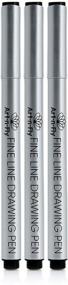 img 3 attached to 🖋️ Ultra Fine Tip 003 Black Inking Pens - Waterproof Archival Ink Pen Three Pack for Precise Drawing and Sketching