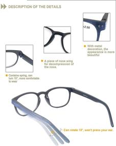 img 1 attached to 👓 4 Pack HEEYYOK Wood Look Reading Glasses Men Women, Comfort Spring Hinge & 4 Pouch Readers