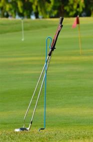 img 4 attached to Bronwyck Stepkick Caddy: The Ultimate Golf Club Stand - Watch Video! (Blue)