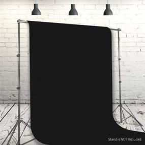 img 2 attached to LimoStudio 10x20ft Фото Видео Студия Темный черный Экран Муслиновая Задник для безшовного однородного фона на фотосъёмках и видео, AGG1601.
