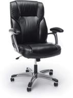 ofm ess collection high-back bonded leather executive 🪑 chair with fixed arms, black: ultimate comfort and luxury logo