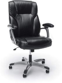 img 4 attached to OFM ESS Collection High-Back Bonded Leather Executive 🪑 Chair with Fixed Arms, Black: Ultimate Comfort and Luxury