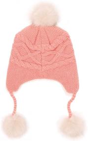 img 2 attached to ❄️ Winter Knitted Earflap Beanie for Girls - Sumolux Girls' Accessories