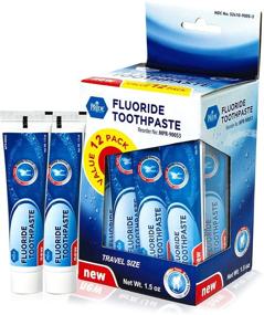 img 4 attached to 🦷 Medpride Travel Size Fluoride Toothpaste: Value Pack of 12 Tubes - 1.5 oz Each, Anticavity Toothpaste for Kids & Adults, Vegan, Whitening Teeth & Fresh Breath