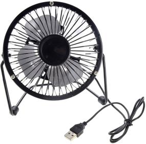 img 3 attached to 💨 PowerTRC Mini USB Table Desk Fan - Metal Design, Quiet Operation with 3.9' USB Cable and High Compatibility