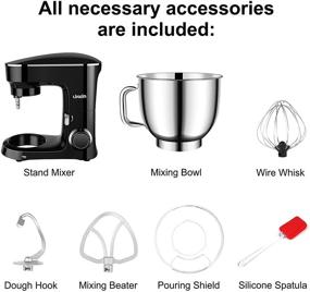 img 1 attached to 🍰 7.4QT 660W Cake Mixer - Likein Stand Mixer, Electric Stand Mixer with Dough Hook, Mixing Beater, Whisk, Splash Guard in Black