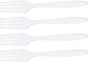 img 1 attached to 🍴 Blue Sky 100 Count Medium Weight Plastic Forks, 6-Inch, Clear: Convenient and Disposable Cutlery for Any Occasion