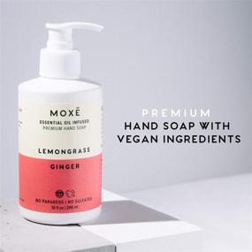 img 3 attached to 🌿 MOXĒ Liquid Hand Soap - Lemongrass & Ginger - Moisturizing, Non-Irritating, Coconut Oil & Aloe Vera, Essential Oils - Plant-Based Ingredients - 10oz x 4 Bottles