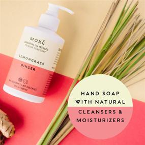 img 2 attached to 🌿 MOXĒ Liquid Hand Soap - Lemongrass & Ginger - Moisturizing, Non-Irritating, Coconut Oil & Aloe Vera, Essential Oils - Plant-Based Ingredients - 10oz x 4 Bottles