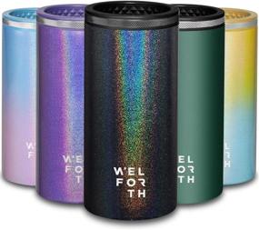 img 4 attached to 🍺 Welforth Glitter Black Slim Can Cooler Thermocoolers: Double-walled Stainless Steel 12oz Skinny Can Coozie