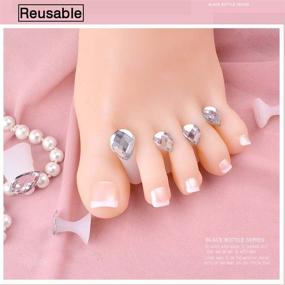 img 1 attached to 🖐️ 8PCS/Set Soft Silicone Finger Toe Separators Spacers CushionsToes Dividers Nail Art DIY Tools Reusable - White Pearl (#5, Pack of 8)