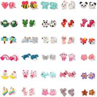 👂 hypoallergenic earrings set: skywisewin colorful cute earrings for little girls - safe & stylish children's accessories logo