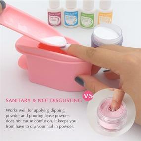 img 1 attached to 💅 AMAZDIP Combo Design - Pink 2-in-1 Multi Dip Powder Recycling Tray System with Scoop, French Dip Nail Tray, and Dust Cleaning Brush for Dipping Powder Nail Glitter. Manicure Accessories & Holder Saver.