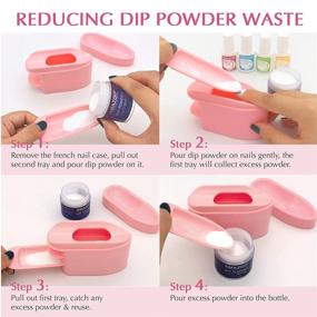 img 2 attached to 💅 AMAZDIP Combo Design - Pink 2-in-1 Multi Dip Powder Recycling Tray System with Scoop, French Dip Nail Tray, and Dust Cleaning Brush for Dipping Powder Nail Glitter. Manicure Accessories & Holder Saver.