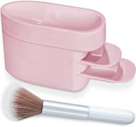 💅 amazdip combo design - pink 2-in-1 multi dip powder recycling tray system with scoop, french dip nail tray, and dust cleaning brush for dipping powder nail glitter. manicure accessories & holder saver. logo