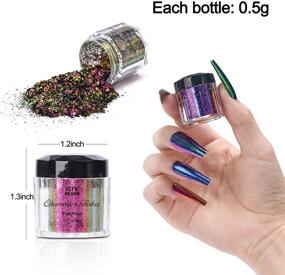 img 2 attached to 🦎 Chameleon Flakes Pigments for Resin Crafts/Tumblers - 5 Color Intense Colorshift Powder; Chrome Nail Art/Paints/Soap Making Pigment