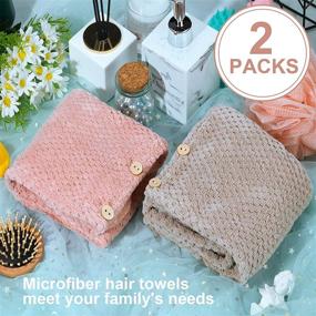 img 3 attached to Microfiber Hair Towel Absorbent Quick Dry