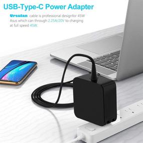 img 2 attached to ⚡️ High-Speed USB C Quick Charger: 45W Type C Adapter for Asus Chromebook, MacBook Pro, Dell XPS, Galaxy S10 - Fast Charging Power Cord for Various Devices (Black)