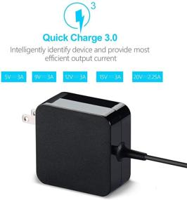 img 3 attached to ⚡️ High-Speed USB C Quick Charger: 45W Type C Adapter for Asus Chromebook, MacBook Pro, Dell XPS, Galaxy S10 - Fast Charging Power Cord for Various Devices (Black)