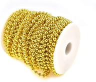 🎄 kupoo 82ft christmas tree beads garland - artificial pearls beads roll for christmas wedding diy decoration in gold logo