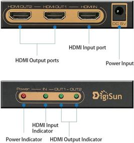img 1 attached to DigiSun UH812 HDMI 2.0 1x2 Splitter - 🔌 4K@60Hz, HDCP 2.2, HDR - Compatible with HDMI 1.4/1.3/1.2/1.0