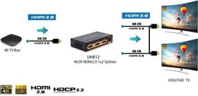 img 2 attached to Разветвитель DigiSun UH812 HDMI 2.0 1x2 - 🔌 4K@60Hz, HDCP 2.2, HDR - Совместим с HDMI 1.4/1.3/1.2/1.0