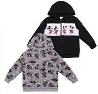 🐭 disney 2-piece mickey mouse zip up hooded jacket and pullover hoodie set for boys logo