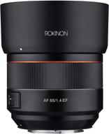 📷 rokinon 85mm f1.4 af canon ef mount lens: high-quality black io85af-c lens for canon cameras logo