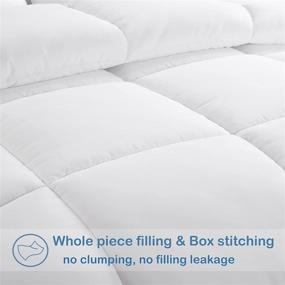img 2 attached to EASELAND All Season Queen Size Soft Quilted Down Alternative Comforter: Reversible, Corner Tabs, Winter Summer Warm Fluffy, White - 88x88 inches