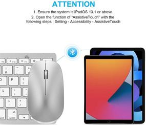 img 3 attached to 🔥 SPARIN Wireless Keyboard and Mouse for iPad, Compatible with iPad Pro 12.9 / 11, iPad 10.2 (9th 8th Gen), iPad Air 4, iPad Mini - Silver White