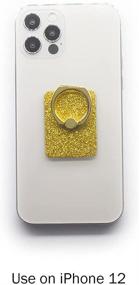 img 3 attached to 📱 Stylish Shiny Gold Cell Phone Ring Holder: Finger or Hand Grip, Kickstand for iPhone