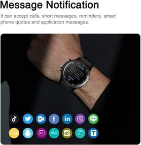 img 2 attached to 📱 Смарт-часы, SANAG фитнес-трекер с измерением кровяного давления, пульсом, мониторингом сна, уведомлениями о сообщениях, водонепроницаемым педометром IP68, беспроводным умным часами с Bluetooth для iPhone и Android-телефонов (Черные)