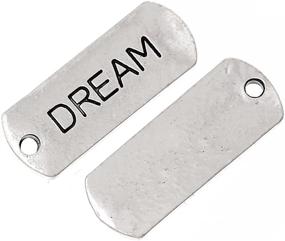 img 1 attached to 🏷️ JGFinds Assorted Inspirational Message Tag Charms, 50 Random Pieces - Silver Tone